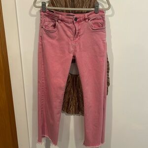 Kut from the Kloth Bubble Gum Pink Kelsey High Rise Ankle Flare